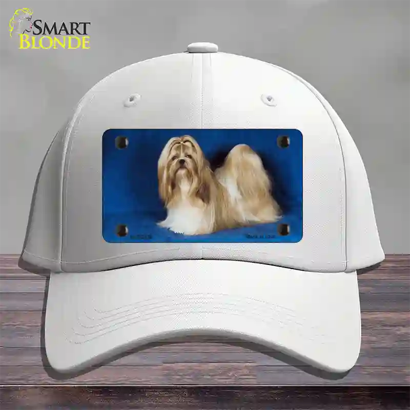 Shih Tzu Dog Novelty License Plate Hat Cotton / White