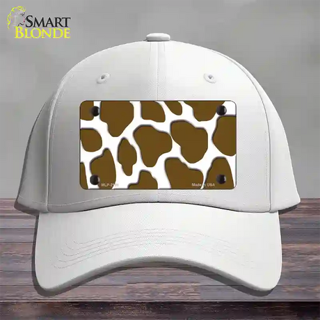 Brown White Giraffe Novelty License Plate Hat Cotton / White