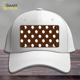 White Brown Polka DotsNovelty License Plate Hat Cotton / White