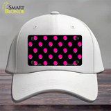 Hot Pink Polka Dots Black Novelty License Plate Hat Cotton / White