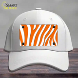 Orange White Zebra Novelty License Plate Hat Cotton / White