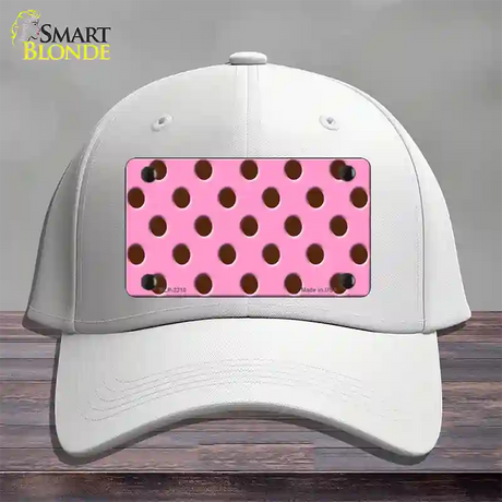 Chocolate Brown Polka Dots Pink Novelty License Plate Hat Cotton / White