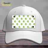 Lime Green Polka Dots White Novelty License Plate Hat Cotton / White