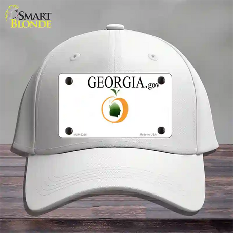 Georgia State Blank Novelty License Plate Hat Cotton / White