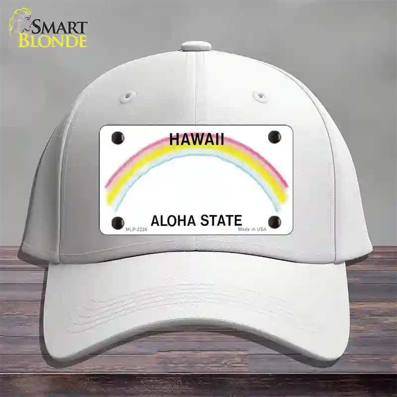 Hawaii State Blank Novelty License Plate Hat Cotton / White