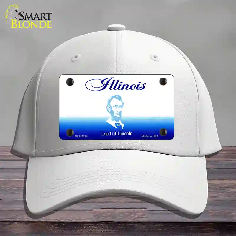 Illinois State Blank Novelty License Plate Hat Cotton / White