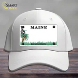 Maine State Blank Novelty License Plate Hat Cotton / White