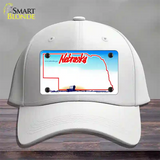 Nebraska State Blank Novelty License Plate Hat Cotton / White