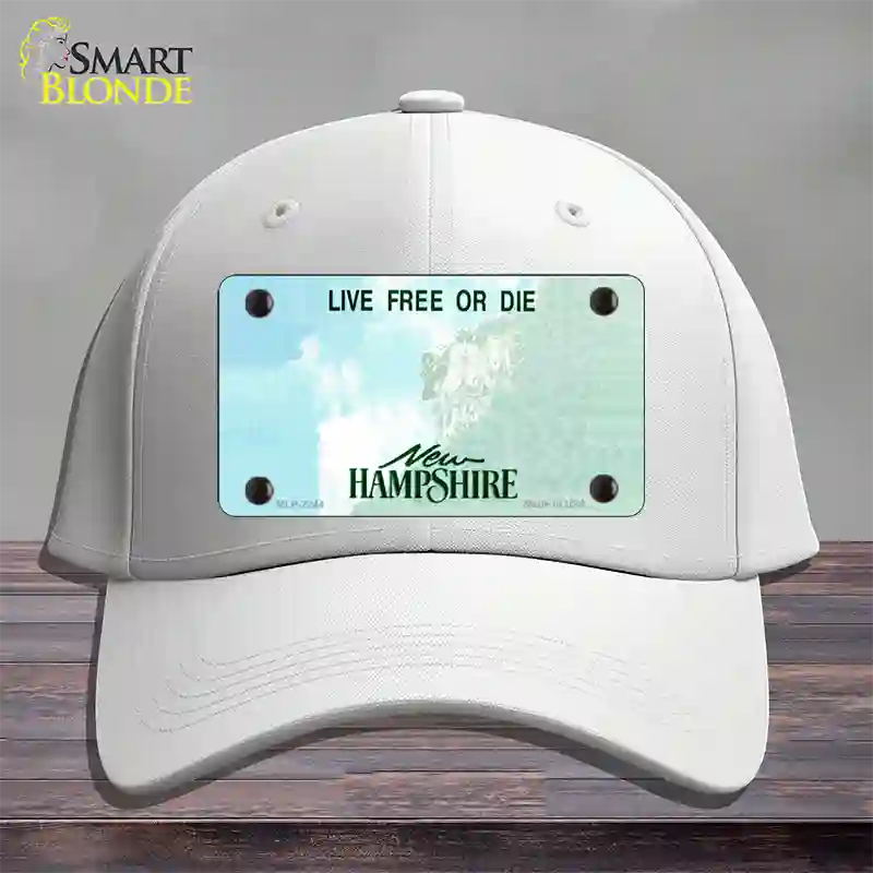 New Hampshire State Blank Novelty License Plate Hat Cotton / White