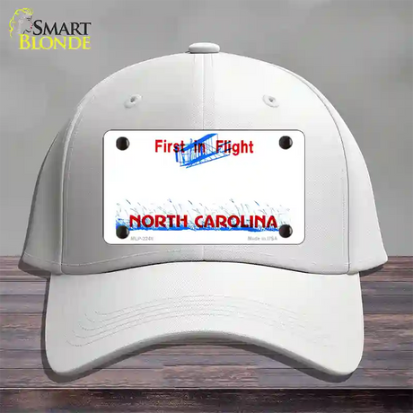 North Carolina State Blank Novelty License Plate Hat Cotton / White