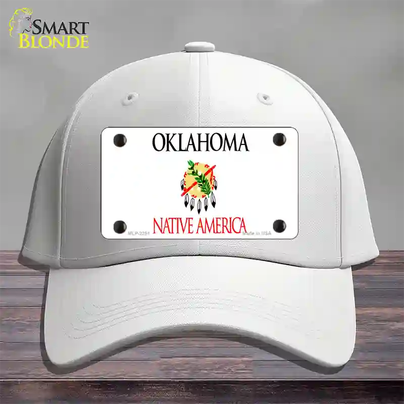 Oklahoma State Blank Novelty License Plate Hat Cotton / White