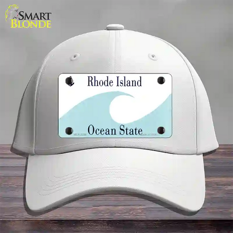 Rhode Island State Blank Novelty License Plate Hat Cotton / White