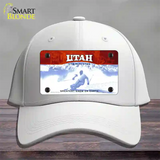 Utah State Blank Novelty License Plate Hat Cotton / White