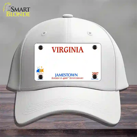 Virginia State Blank Novelty License Plate Hat Cotton / White