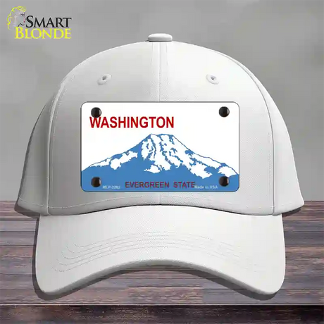 Washington State Blank Novelty License Plate Hat Cotton / White