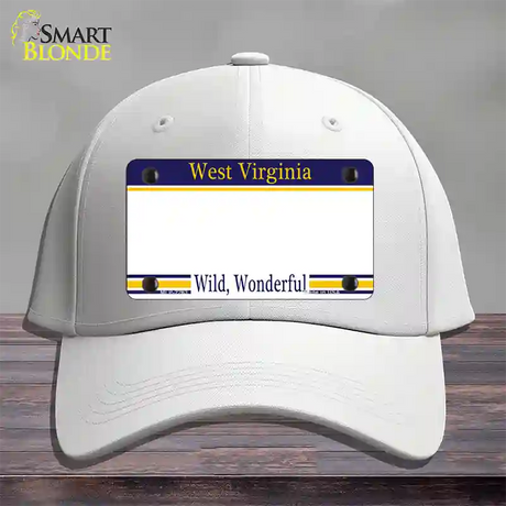 West Virginia State Blank Novelty License Plate Hat Cotton / White