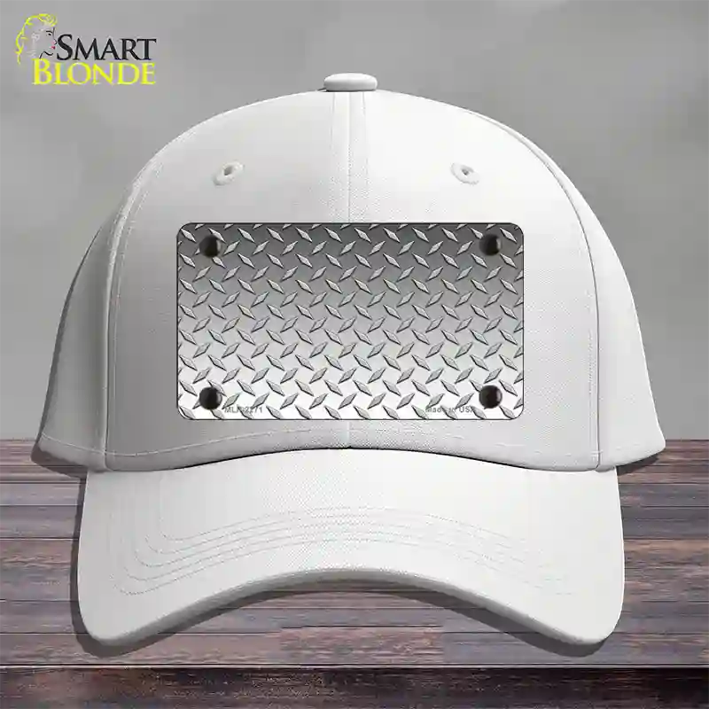 Diamond Silver Novelty License Plate Hat Cotton / White