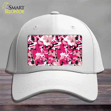 Pink Camouflage Novelty License Plate Hat Cotton / White