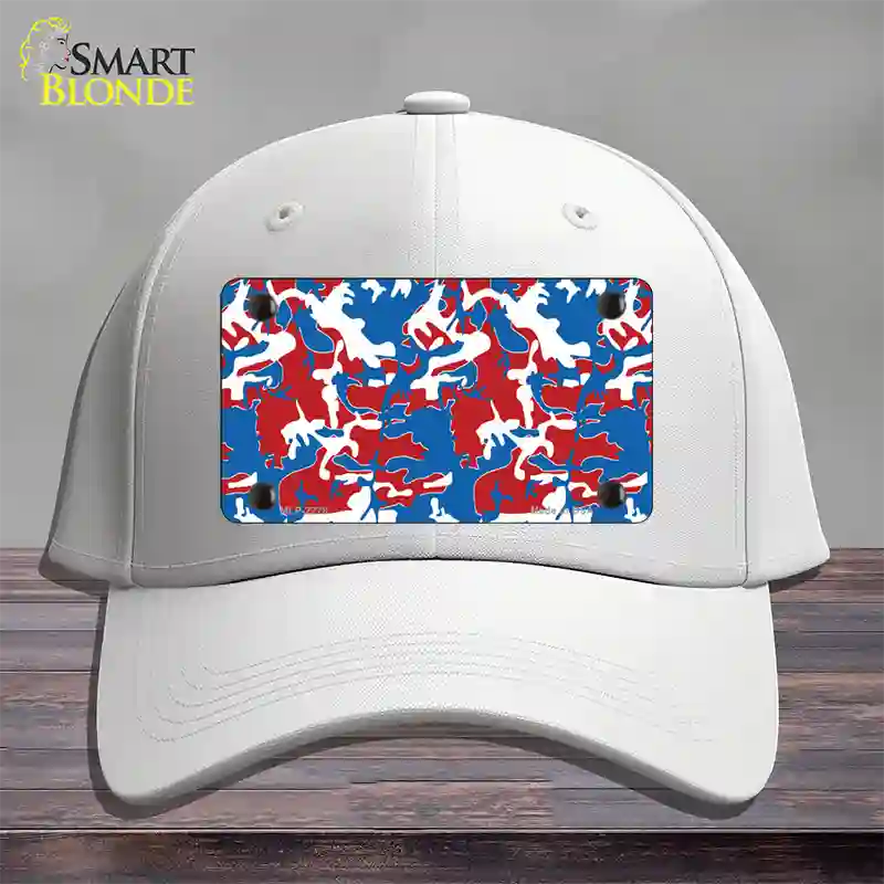 Patriotic Camouflage Novelty License Plate Hat Cotton / White