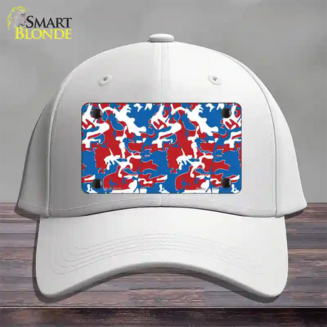 Patriotic Camouflage Novelty License Plate Hat Cotton / White