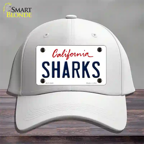 Sharks California State Novelty License Plate Hat Cotton / White