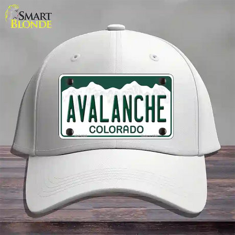 Avalanche Colorado State Novelty License Plate Hat Cotton / White