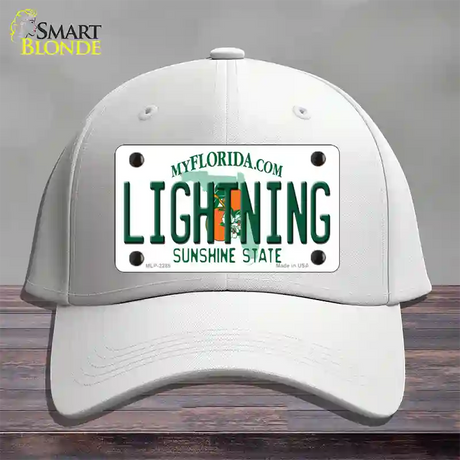 Lightning Florida State Novelty License Plate Hat Cotton / White