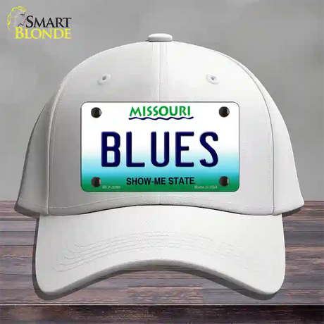 Blues Missouri State Novelty License Plate Hat Cotton / White