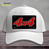 4 X 4 Black Novelty License Plate Hat Cotton / White