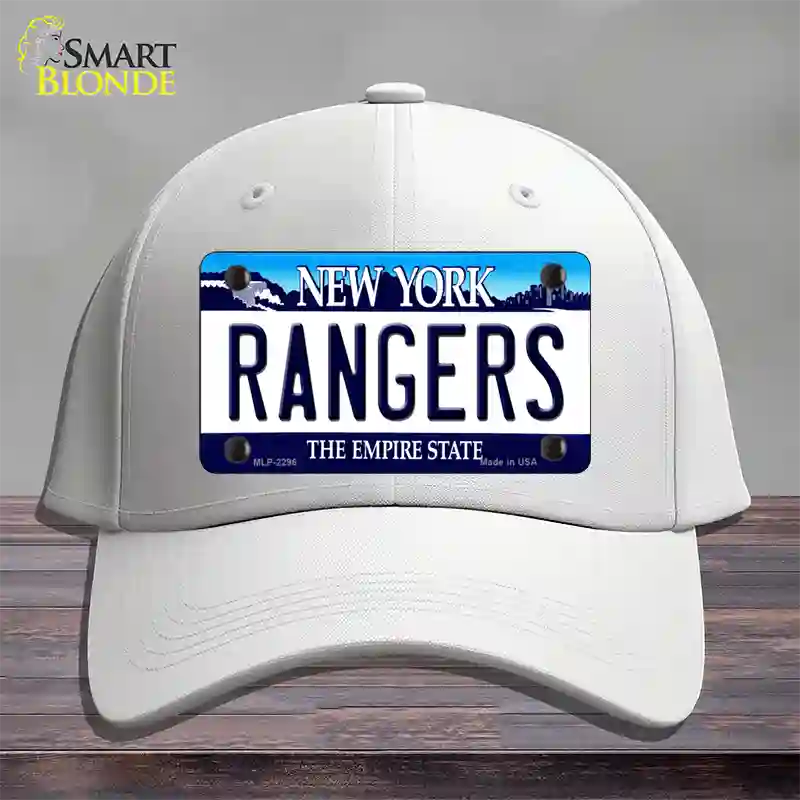 Rangers New York State Novelty License Plate Hat Cotton / White