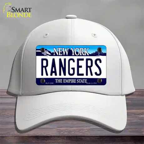 Rangers New York State Novelty License Plate Hat Cotton / White