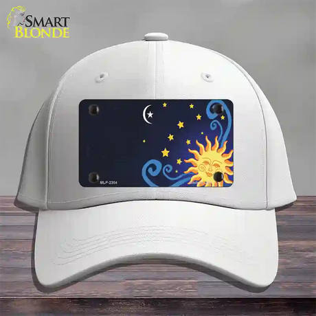 Celestial Sun Offset Novelty License Plate Hat Cotton / White