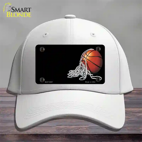 Basketball With Net Offset Novelty License Plate Hat Cotton / White