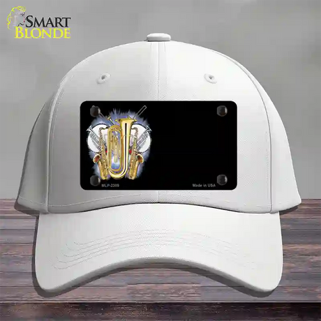 Band Musical Instruments Offset Novelty License Plate Hat Cotton / White