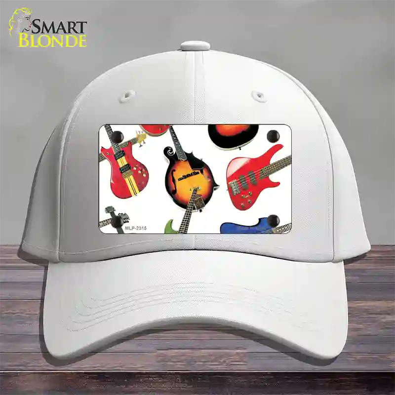 Guitars White Novelty License Plate Hat Cotton / White