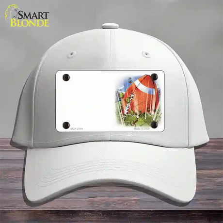 Football Offset Novelty License Plate Hat Cotton / White