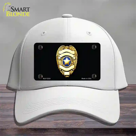 Police Badge Novelty License Plate Hat Cotton / White