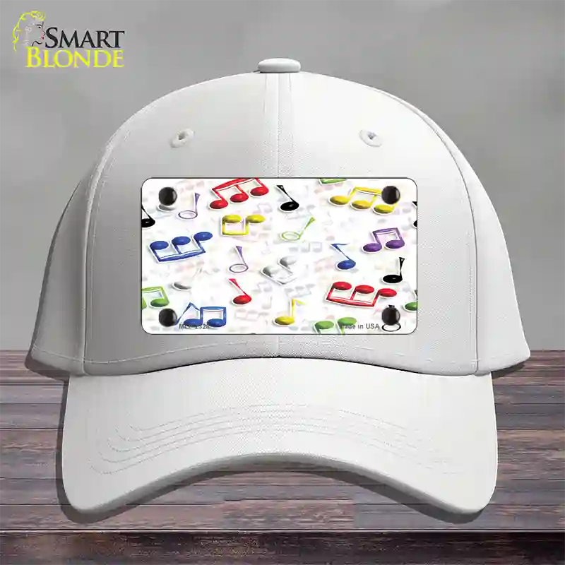 Musical Notes Multi-Color Novelty License Plate Hat Cotton / White