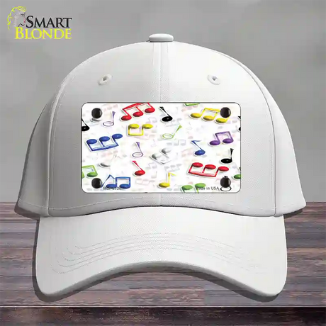 Musical Notes Multi-Color Novelty License Plate Hat Cotton / White