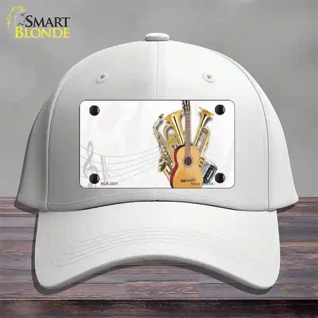 Musical Instruments Offset Novelty License Plate Hat Cotton / White