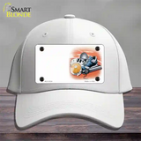 Track And Field Offset Novelty License Plate Hat Cotton / White