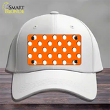 White Polka Dots Orange Novelty License Plate Hat Cotton / White