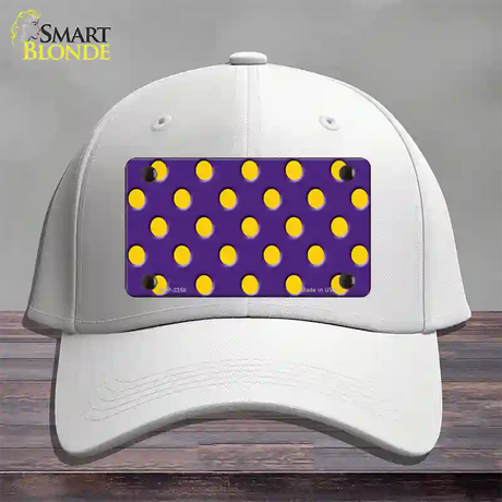 Yellow Polka Dots Purple Novelty License Plate Hat Cotton / White