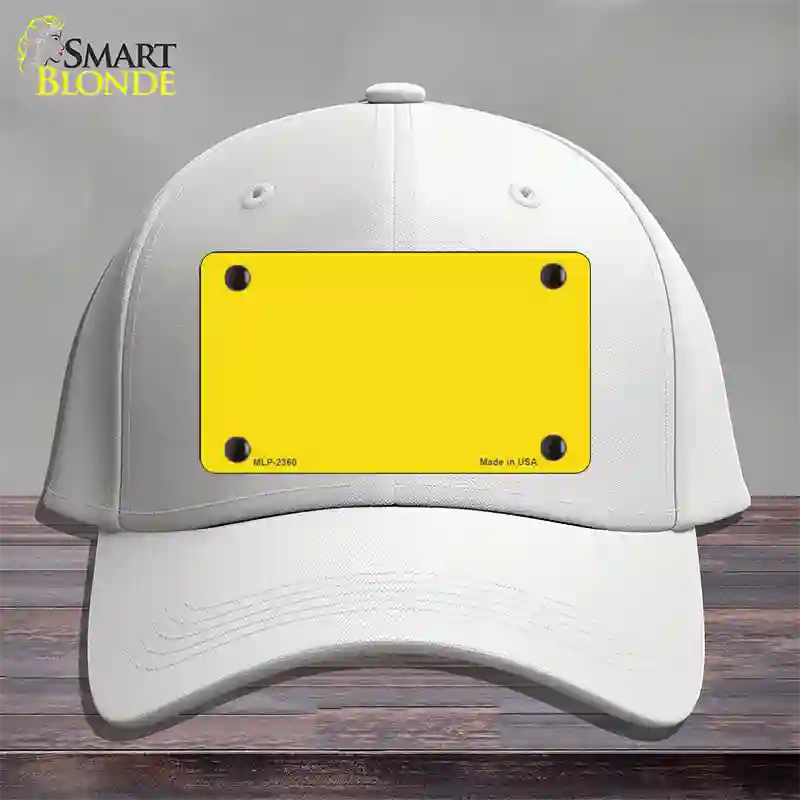 Yellow Solid Novelty License Plate Hat Cotton / White