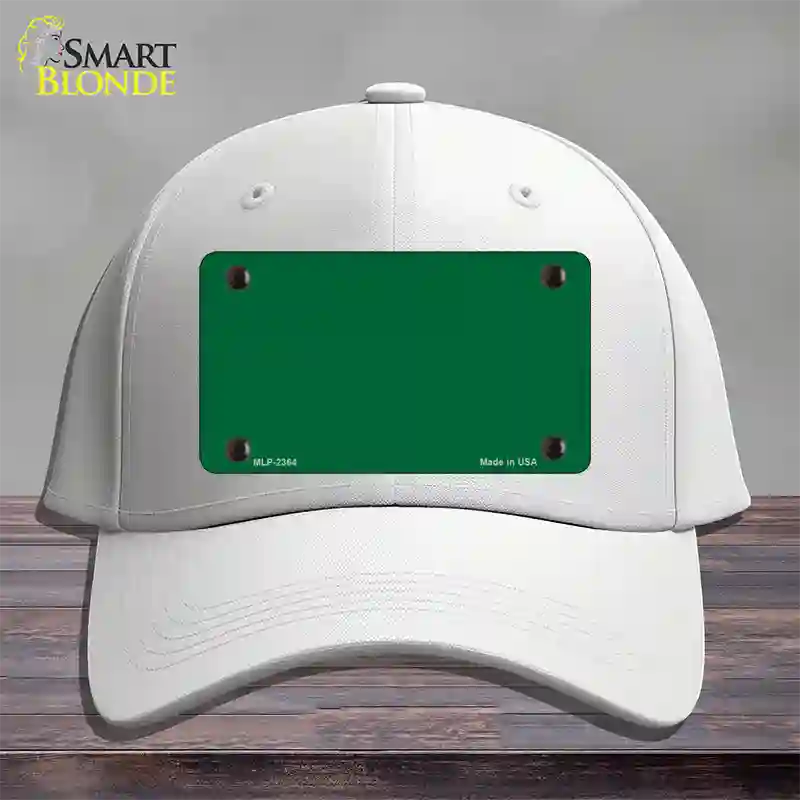 Green Solid Novelty License Plate Hat Cotton / White