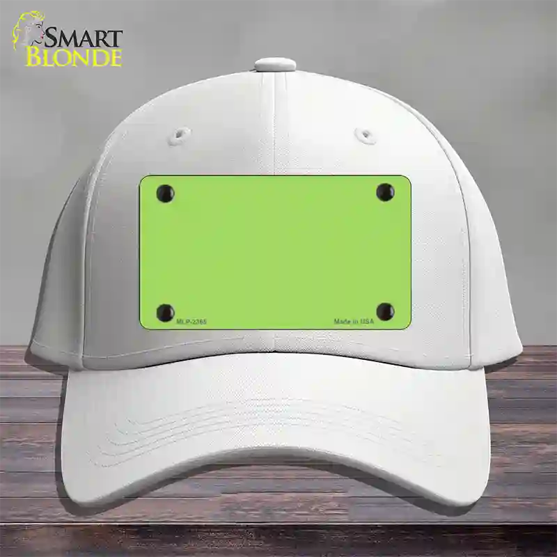 Lime Green Solid Novelty License Plate Hat Cotton / White