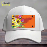 Floral Bouquet Offset Novelty License Plate Hat Cotton / White