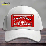 Jesus Christ Is The Answer Novelty License Plate Hat Cotton / White