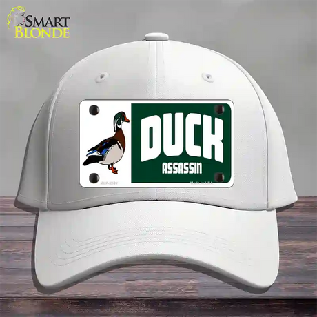 Duck Assassin Novelty License Plate Hat Cotton / White