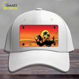 Sunset Surfer Novelty License Plate Hat Cotton / White